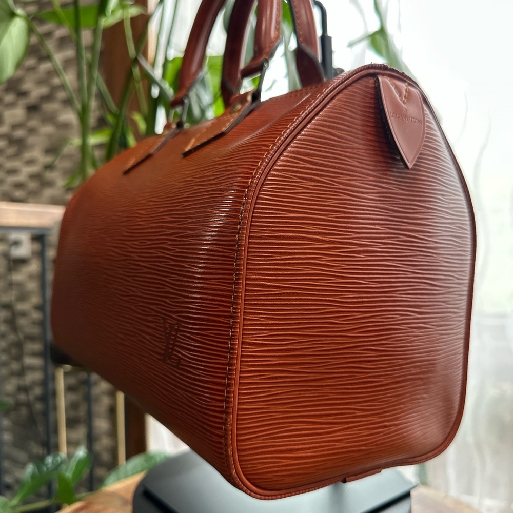 Louis Vuitton Speedy 25 Epi Leather Kenya Brown Bag Lock Key #301 COA Dust Bag - Picture 12 of 16
